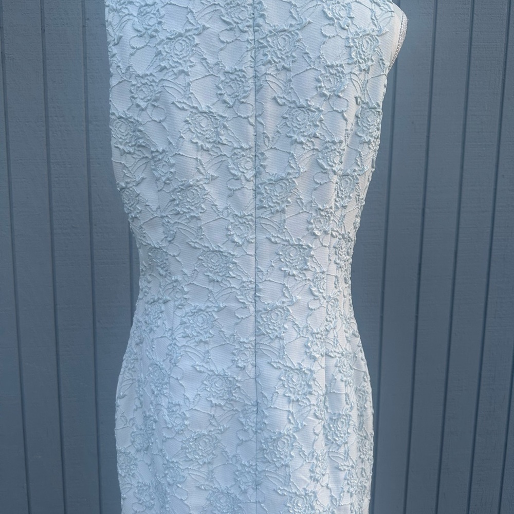 Donna Ricco Ice Blue Ruched Sheath Mini Dress - Picture 7 of 8